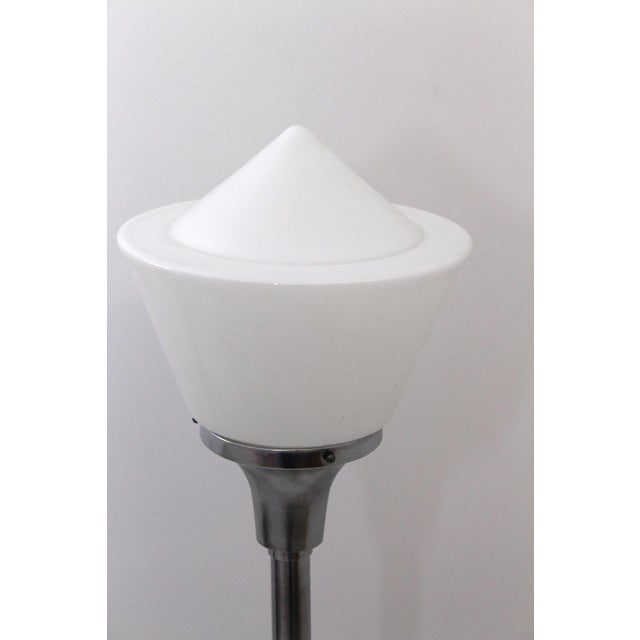 Art Deco Aluminum & Opaline Glass Table Lamp, 1930s For Sale - Image 15 of 18