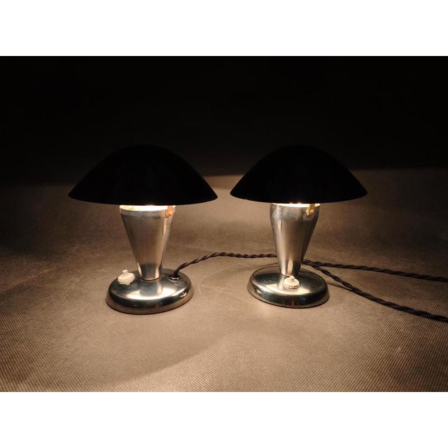 Bauhaus Chrome Adjustable Table Lamps, Former Czechoslovakia, 1930s, Set of 2 For Sale - Image 14 of 15