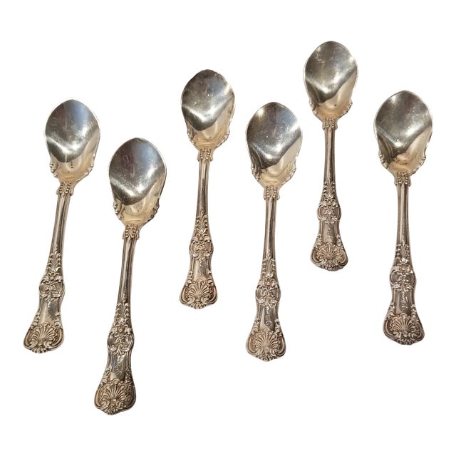 Six Tiffany English King Ice Cream Spoons For Sale