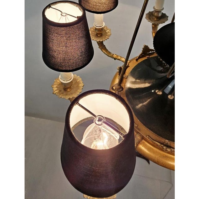 Large Italian Empire Style Chandelier with Tôle and Gilt Bronze Details, 1940s For Sale - Image 16 of 17
