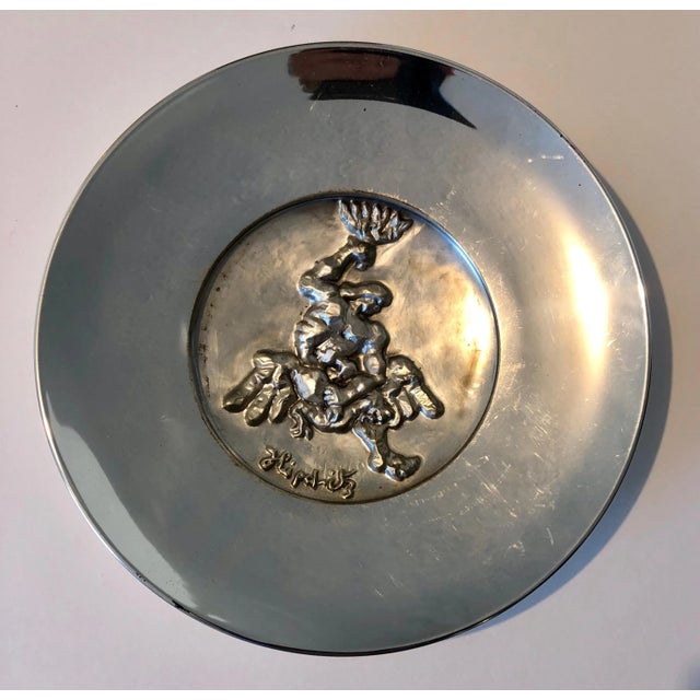 Jacques Lipchitz, The Struggle, Sterling Silver Israeli Judaica Cubist Sculpture Plate Plaque, 1970s For Sale In Miami - Image 6 of 6