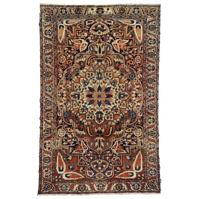 Mid 20th Century 20th Century Persian Bakhtiari Rug With Rustic Style - 6′8″ × 10′7 For Sale - Image 5 of 5