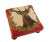 English 00 Stag Motif Red Tapestry Footstool With Bun Feet For Sale - Image 3 of 3