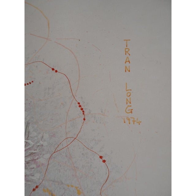 Mara Tran Long, Jeune fille en fleur, les ombellifères, 1974, Oil and Gouache on Panel For Sale - Image 7 of 9