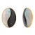 Vintage 14 Karat Yellow Gold White Mother of Pearl Onyx Oval 1 Inch Earrings - 2 Pieces For Sale