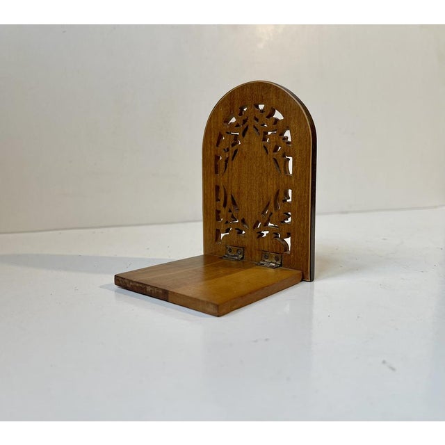 Wood Vintage Italian Bookend in Walnut, 1920s For Sale - Image 7 of 9