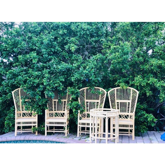 Mid 20th Century Monumental Brighton Pavillon Bamboo and Caned Armchairs- Set of 2 For Sale - Image 12 of 12