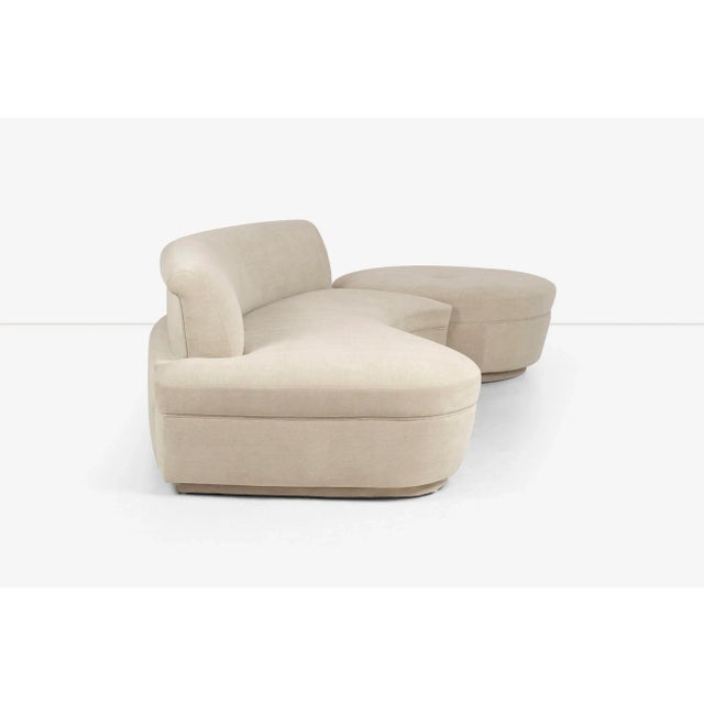 Textile 1950s Adrian Pearsall And/Or Kagan Style Sofa Sectional With Removable Pouf For Sale - Image 7 of 12