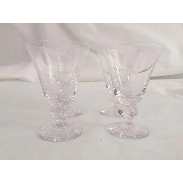1970s Mid-Century Clear Ball Stem Glasses - Set of 4 For Sale - Image 5 of 5