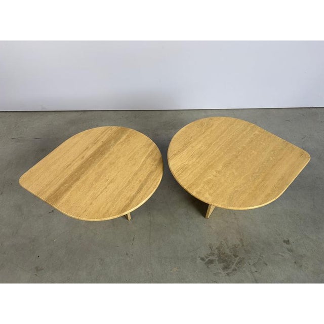 Gold Italian Travertine Coffee Tables, 1970s, Set of 2 For Sale - Image 8 of 13