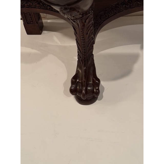 Italian Carved Wood & Onyx Highly Carved Console Table For Sale - Image 10 of 15