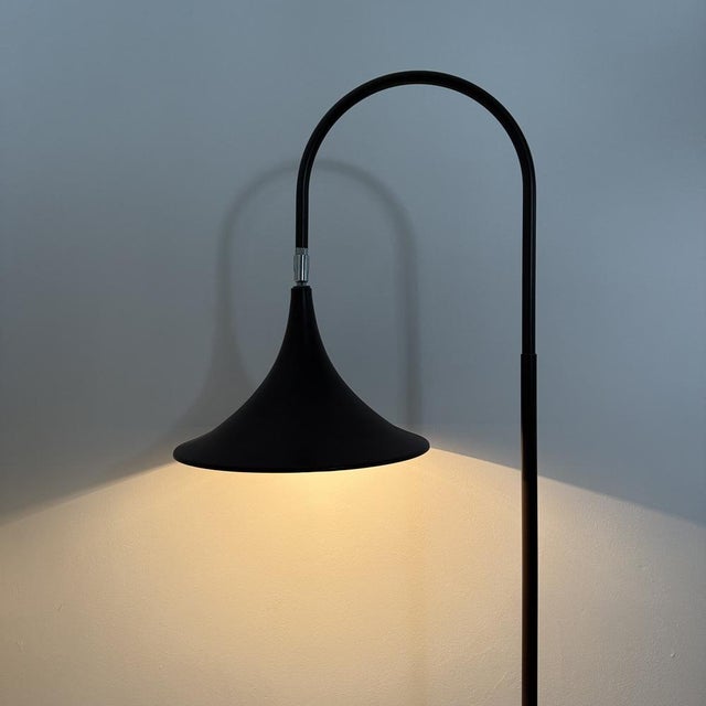 Minimalist Dutch Hala Zeist Trumpet Brown Floor Lamp, 1970s For Sale - Image 11 of 18