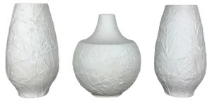 German Porcelain Op Art Leaf Vases by Heinrich Selb, 1970s, Set of 3