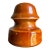 Vintage 1930 Lapp Caramel Brown Glazed Porcelain Insulator For Sale