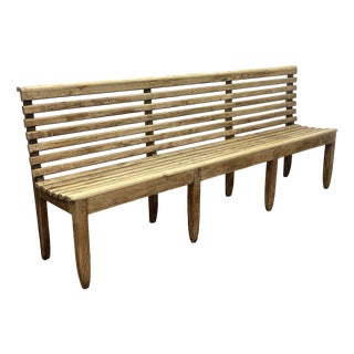 Chestnut Station Bench, 1950s For Sale