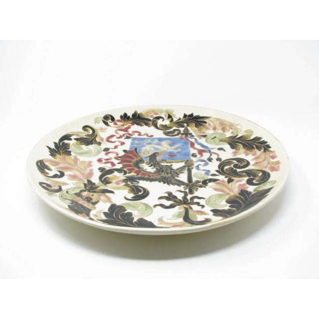 Late 19th Century Antique Rudolph Ditmar of Znaim Austria (Rdk) Decorative Wall Plaques or Plates With Polychrome Eagles & Flags - a Pair For Sale - Image 5 of 13