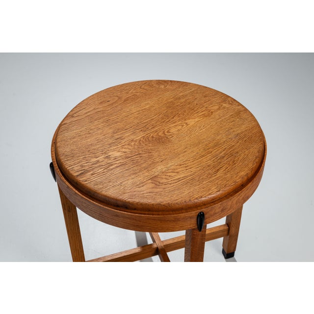 Art Deco Amsterdam School Round Side Table, 1930s For Sale - Image 10 of 11
