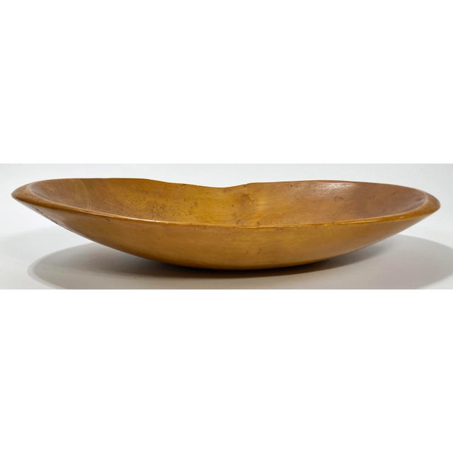 Antique Primitive Hand Carved Wooden Bowl For Sale - Image 9 of 11