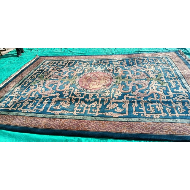 Textile 1930s Chinese Art Deco Carpet ( 10' x 14'4" - 305 x 437 ) For Sale - Image 7 of 8