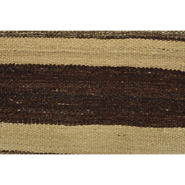 Kilim Runner 2’7” X 9’6” Brown Wool Striped Handwoven Oriental Rug For Sale - Image 4 of 13