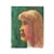Paper Small Profile Portrait Painting of a Blonde Girl on Green - 7” X 9” For Sale - Image 7 of 7