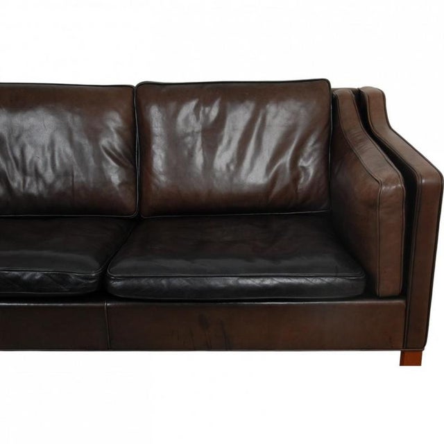 2 Seater Sofa in Patinated Leather from Børge Mogensen For Sale - Image 16 of 18