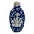 Antique Blue & White Enamel Lotus Flower Chinese Snuff Bottle With Stone Stopper For Sale