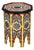 Burgundy Moroccan Hand-Painted Accent Table For Sale
