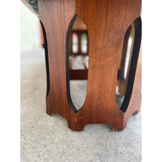 Mid Century Modern Terrazzo Marble + Walnut Fretwork Coffee Table | by Harvey Probber For Sale In Tampa - Image 6 of 12