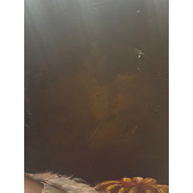 1970s Unframed 20 X 24 Romantic European Style Oil Portrait of Woman – Classical Salon Style For Sale - Image 11 of 13