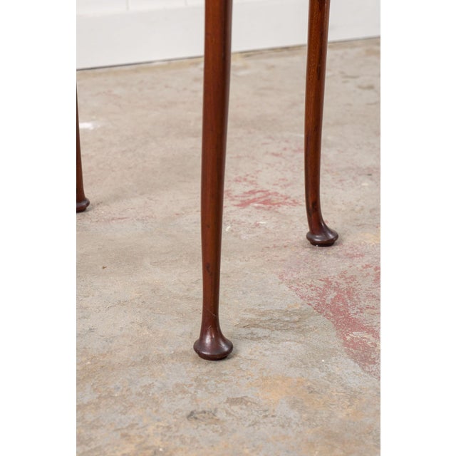 1930s Square Mahogany Scallop Side Table With Padded Feet For Sale - Image 4 of 6