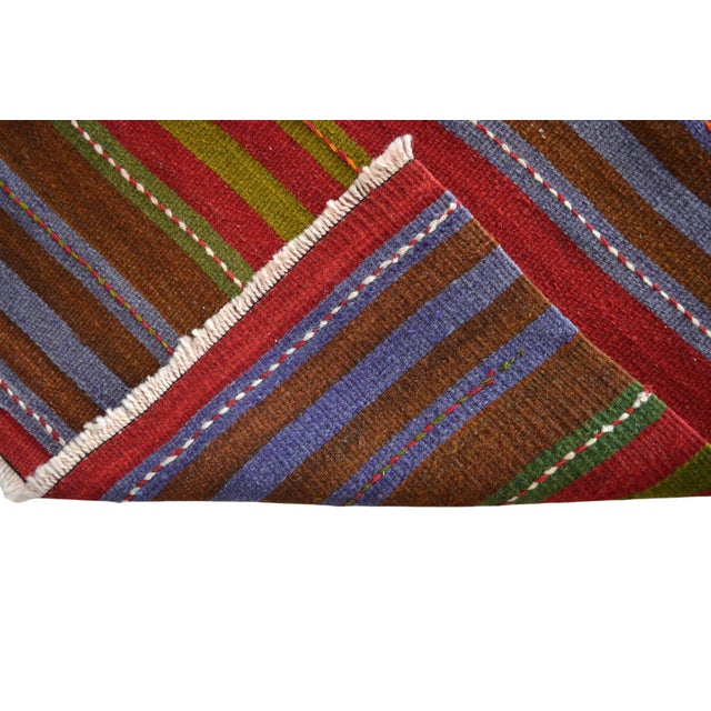 1970s Flat Weave Runner Rug Turkish Kilim Hallway Rug - 2′7″ × 14′1″ For Sale - Image 10 of 11