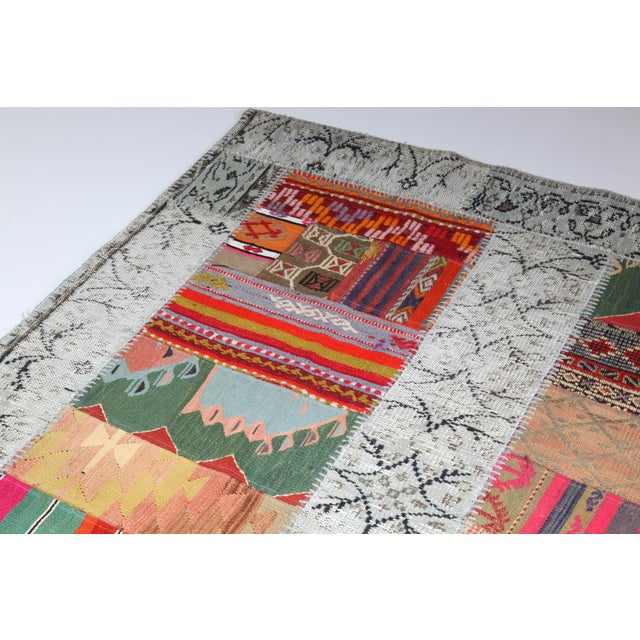 Artisan Vintage Patchwork Rug Crafted From Handwoven Rugs and Kilims - 6' 8'' X 8' 5'' For Sale - Image 9 of 10