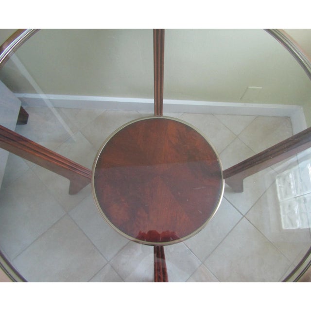 Brown 1950s Mid-Century Modern Italian Glass and Wood Coffee Table Attributed to Gio Ponti For Sale - Image 8 of 10