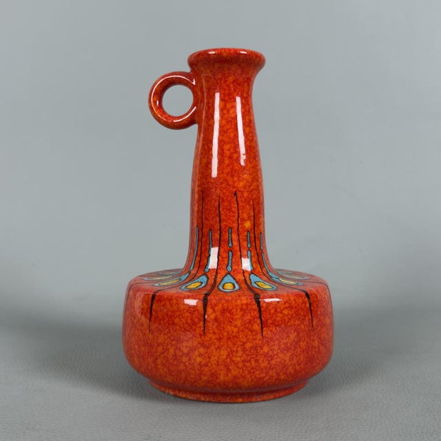 Modernist Majolica Jug Vase by Roberto Rigon for Bertoncello, 1970s For Sale - Image 6 of 13