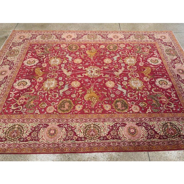 Textile Galerie Shabab Collection Early 20th Century Indian Lahore Rug For Sale - Image 7 of 10