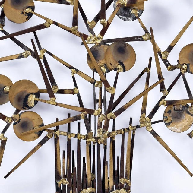 Marc Weinstein Marc Creates Brutalist Torch Cut Metal Nail Tree Wall Sculpture For Sale - Image 11 of 11