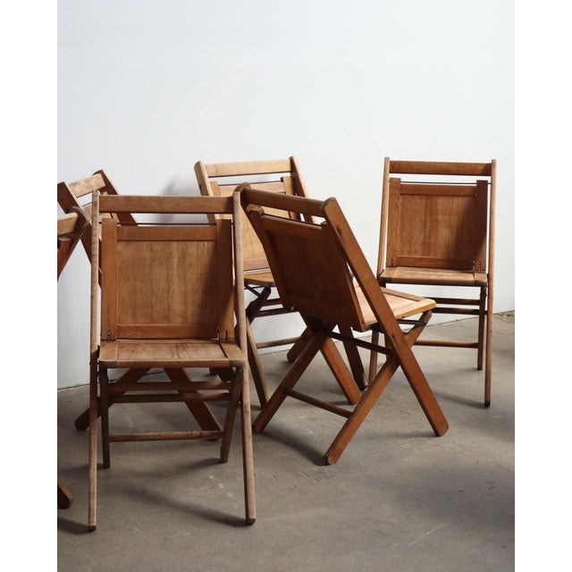 1920s Folding Auditorium Chairs, Pair of Two For Sale In Los Angeles - Image 6 of 7