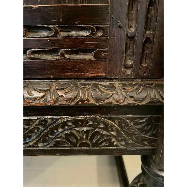 Large Antique Victorian Carved Oak Side Cabinet For Sale - Image 3 of 16