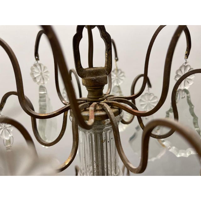 Glass Vintage Crystal Chandelier, 1950s For Sale - Image 7 of 14