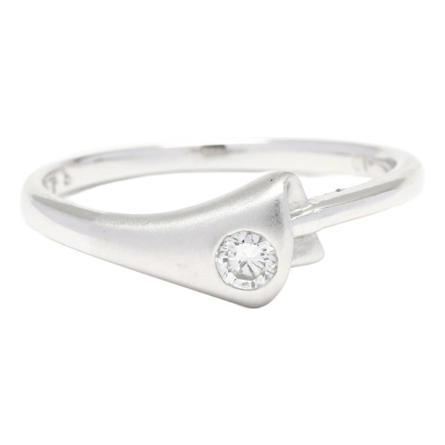 0.10ctw Diamond Stackable Band, Platinum, Ring Size 6, Simple Diamond Ring For Sale