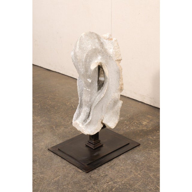 Light Gray 18th C. Carved-Limestone Cathedral Fragment For Sale - Image 8 of 9