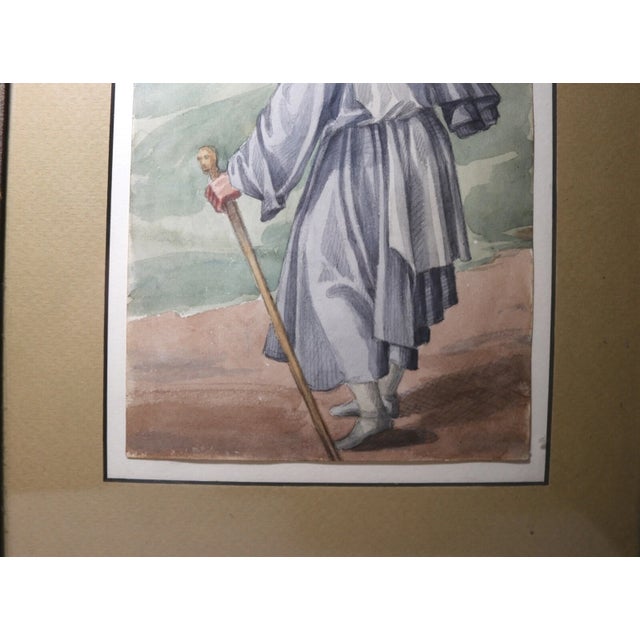 1930s 1930s Original Painted Florence Italian Watercolor Painting Andrea De Sarto For Sale - Image 5 of 12