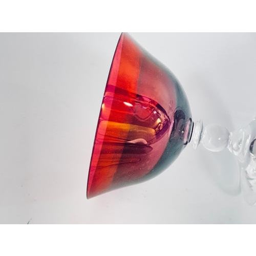 Glass Vintage Chromatic Colored Champagne Glasses, Set of 6 For Sale - Image 7 of 16