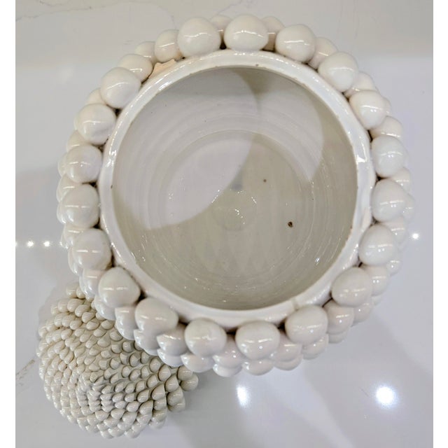 Ceramic Late 20th Century Italian Taitù Milano White Ceramic Pine Cone Centerpiece for Neiman Marcus For Sale - Image 7 of 11