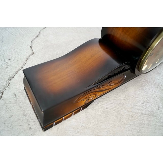 Brown 1950’s Franz Hermle Mantel Clock For Sale - Image 8 of 12