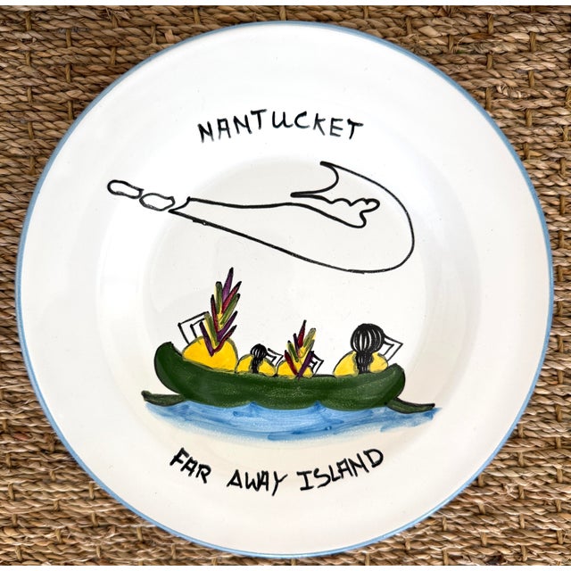 Set of 8 Hand Painted plates, made in Italy by Deruta. Each plates measure 8 5/8" in diameter and depicts Native Americans...