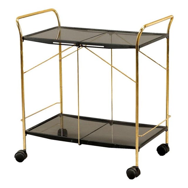 Vintage Foldable Serving Cart in Metal, Italy, 1980s For Sale - Image 9 of 9