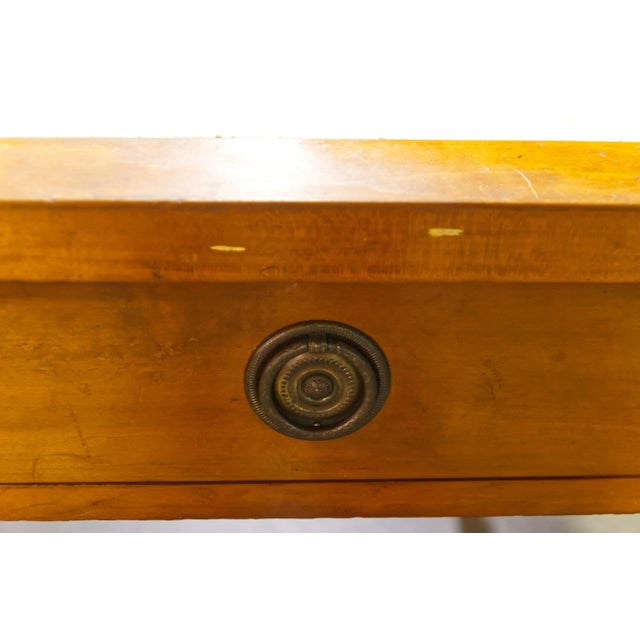 Wood Late 20th Century Pink Marble Top Wooden Desk For Sale - Image 7 of 10