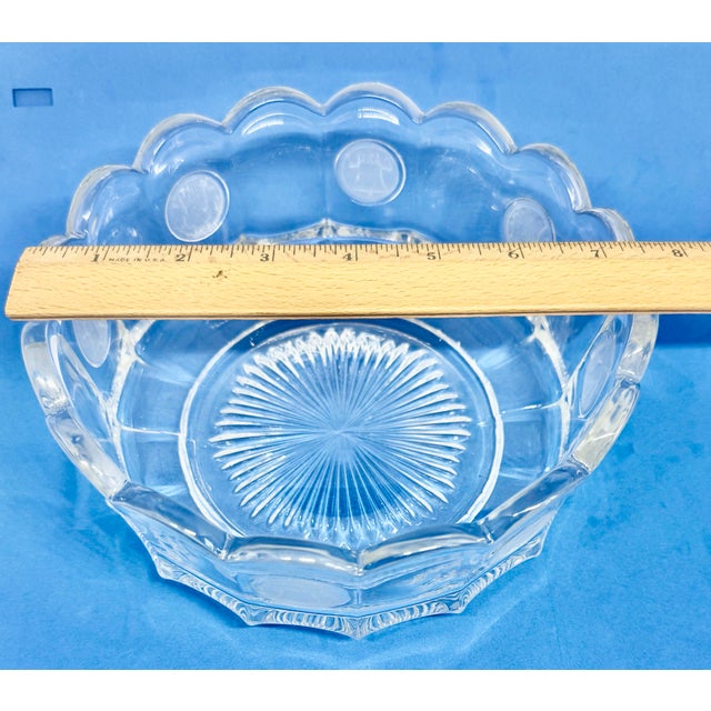 1960’s Fostoria Clear Coin Glass Bowl With Liberty Bell 1886 Design For Sale - Image 9 of 12